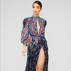 Wings of a feather maxi dress